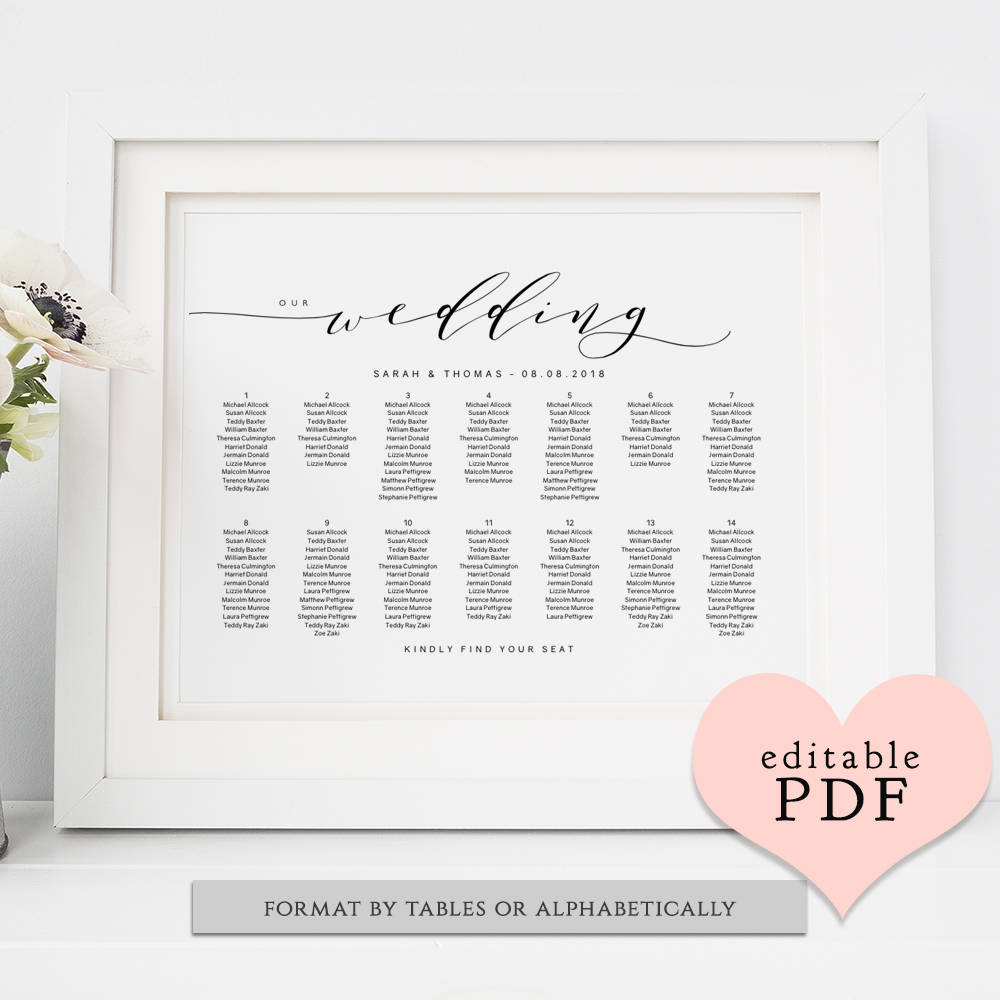 seating chart poster