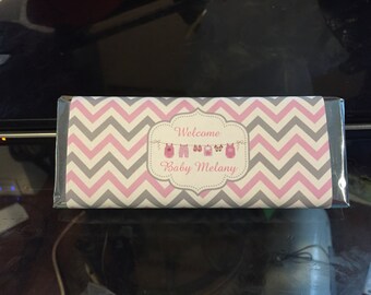 12 personalized hershey's wrappers, foil sheets included.