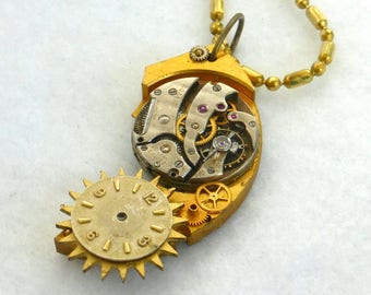 Steampunk Necklace --Vintage Watch Movement SN315