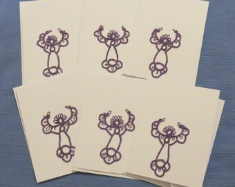Handmade Tatted Lace Awareness Angel Cards