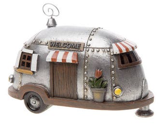 Fairy Garden Camper-Fairy Garden Camping-Airstream Trailer-Airstream Decor-Retro Camper-Fairy Garden Accessories-Miniature Fairy Garden