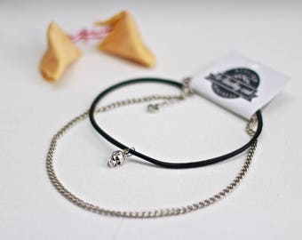 Double necklace "leluckyskull"