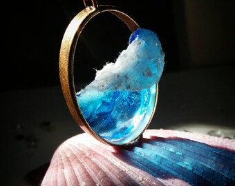 Wave Pendant / Sea Foam Pendant / Ocean Wave Pendant /Beach Lover necklace / Resin Necklace/ Mermaid Necklace / Hokusai Wave / Beach Jewelry