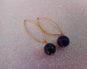 Lapis lazuli gold plated earrings