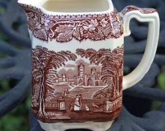Mason's Vista Brown Transferware Square Creamer