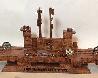 2 1/2 D Aircraft Carrier Coin Holder (USS Bataan) other ships available