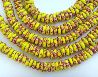 Millefiori beads - recycled glass discs dgbmil06