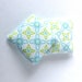 Floral mini pillows 1:12 scale, white, blue and green dollhouse miniature cushions, set of two throw pillow, modern dollhouse ma25