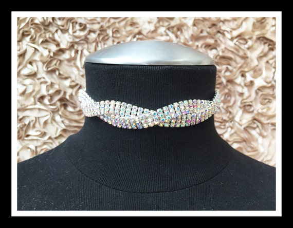 AB Twisted Rhinestone Choker #C102