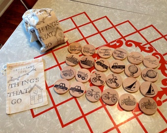 Waldorf- Match Up- Things-That-Go - Wooden Memory Game