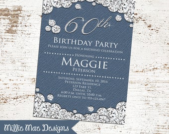 Denim and Diamonds Party Invitation
