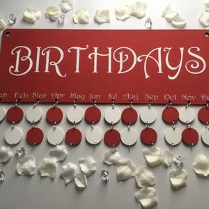 Birthday calender board with 24 tags
