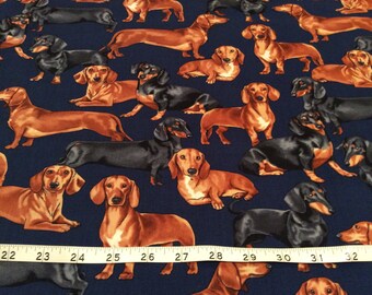 Timeless Treasure Dachshund, Dashound, Weiner Dog Fabric by the half yard