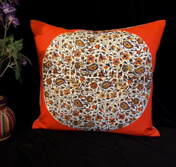 Modern orange pillow case dresses , washed linen, flower pillows,linen throw, orange flowers,modern pillows, pillowcase dress, new home gift