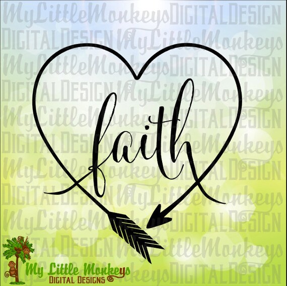 Download Faith Heart Shaped Arrow One Layer Welded Design Clip Art