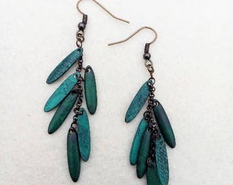 Green Dangle Earrings