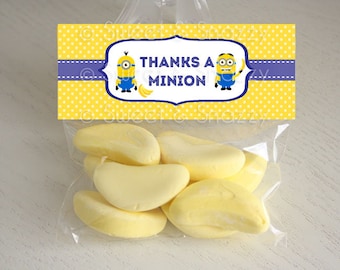 Instant Download - Bag Toppers - Minion Thanks