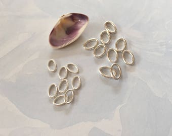 Sterling Silver Heavy Oval Jump Rings, Open jump, 2 sizes, 7mm 9mm, 20-25 pc, Snapping Jump Ring, Anti Tarnish, Oval Ring, Jewelry Finding