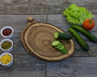 Rustic Wood Cutting Board - Walnut Hand Crafted Cheese Board / Chopping Board / Kitchen Board / Gift Board / Appetizer Platter CBW025