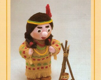PDF Woolly Wotnots Knitting Pattern – The Squaw by Anne Carol Creations. No. 024 (12” high figure)