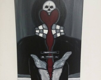 Skull Black Hoodie Painting