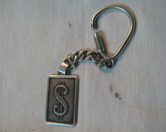 S 18.4g 925 Sterling Silver KEY RING Flag USD