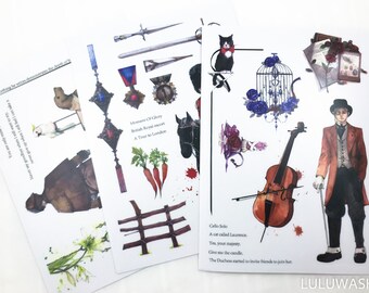 stickers - PVC planner journal sticker kiss cut 3 sheets TN hobonichi filofax gentleman <TS02>