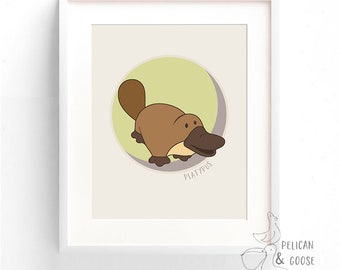 Australian Animals Art Print- Platypus