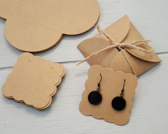 10 Kraft Earring Display Cards Covers