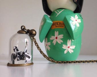 Lucky necklace with origami Japanese crane
