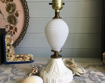 Hobnail Milk Glass Lamp with Possible Bakelite Base