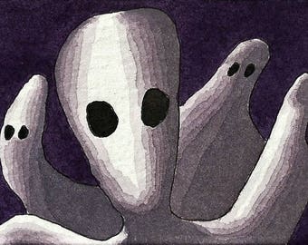 ACEO. Artist trading card. Original watercolour. 'All Souls Day'