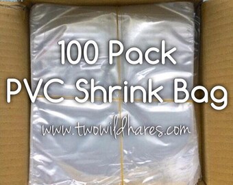 100-PVC Shrink Wrap Bags, 80g, High Clarity, Low Heat Required, Two Wild Hares