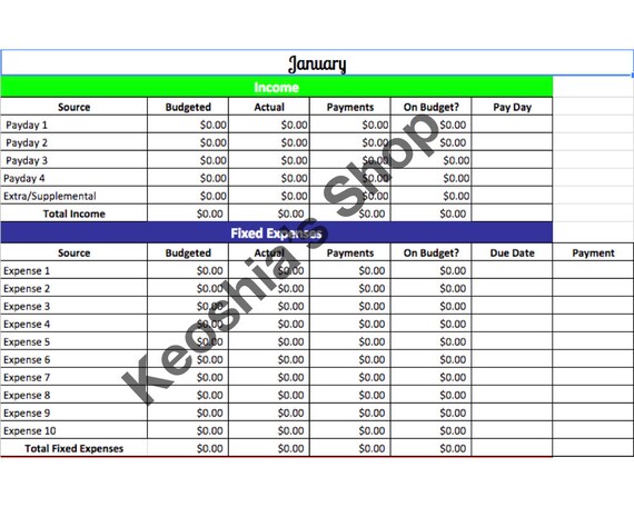 google sheets budget spreadsheet
