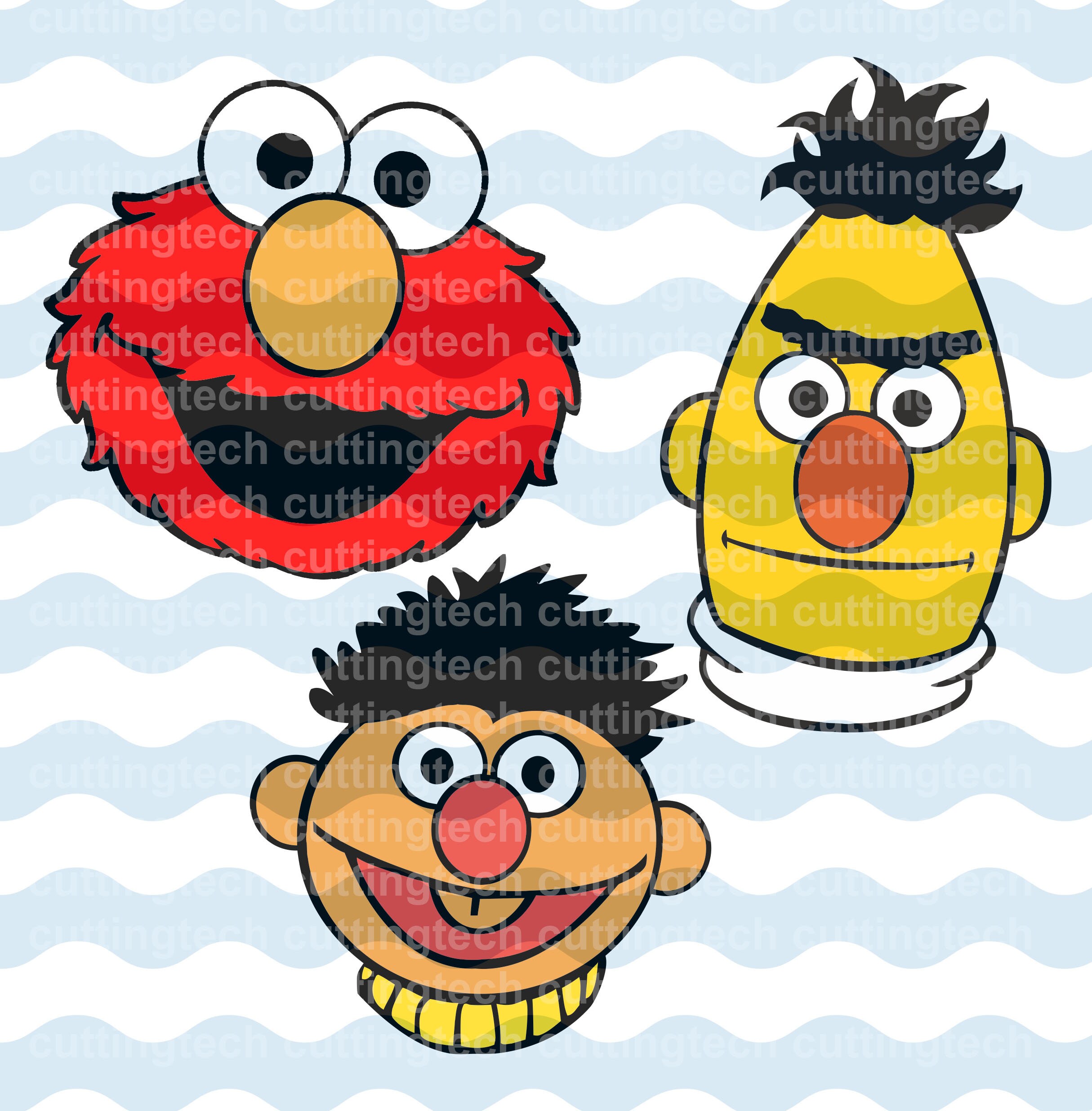 Sesame street characters Elmo Bert Ernie svg digital download