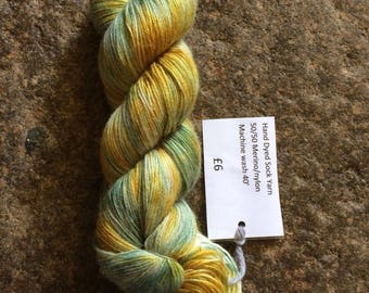 Hand dyed Sock yarn 50/50 merino/nylon