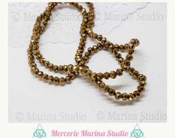 bronze 20 pumpkin 4x3mm color Crystal beads