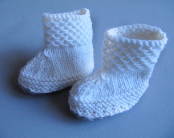 hand made white baby boots booties