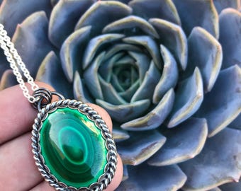 Bullseye Malachite Pendant
