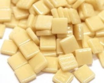 12mm (1/2") Cream Ivory Pearlized Recycled Glass Mosaic Tiles//Mosaic Supplies//Craft Supplies