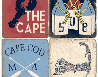 Cape Cod Italian Marble Coasters