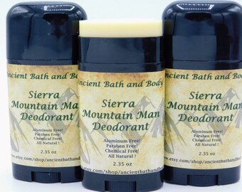 Sierra Mountain Man Deodorant, Aluminum Free Deodorant, Chemical Free Deodorant, Natural Deodorant
