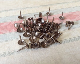 45 Vintage Upholstery Tacks, Reclaimed Tacks, Salvaged Hardware, Rusty Crusty, Shabby Chic Tacks, Salvaged Hardware