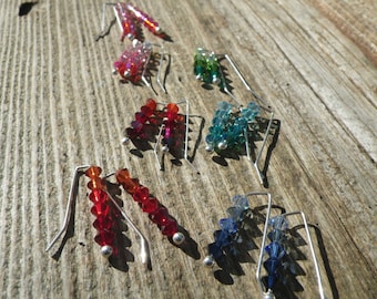 Ombre Swarovski Crystal Sterling Silver Earrings