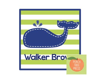 Calling Card {Navy Stitch Whale}