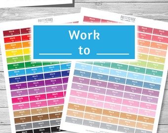 Work Stickers, Work Schedule Boxes, Work Printable Stickers, Work Planner Stickers, Printable Work Planner Stickers - PS170