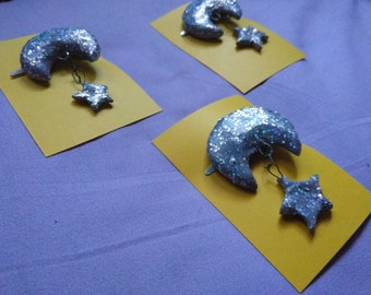Holographic Moon Hair Clip