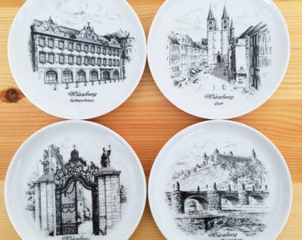 German Collectible-Gift for Her-Gift for Oma-Gift for Military-Wurzburg Souvenir-Castle Plates