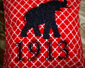 Delta Sigma Theta Inspired Decorative Pillow Greek Organization Red White and Black D9 Great Probate Gift Idea Gift for her DST Pillow