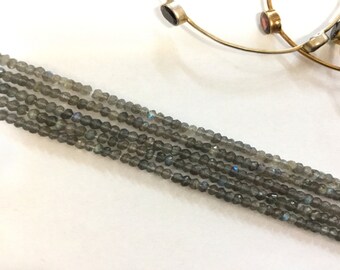 Labradorite Rondelles Faceted Beads